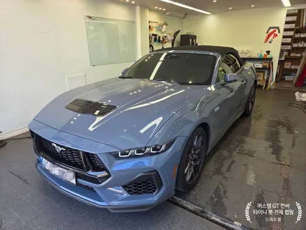 창원 전체랩핑 │ 신형 머스탱 GT 5.0 컨버터블 사틴 크롬 에메랄드 그린 / 부산 강서 신호동