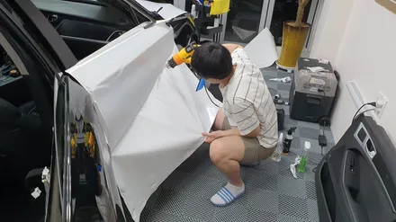 G80(DH) 풀 랩핑 + 열차단 썬팅 시공(카빈스 메탈플래쉬 아이보리, 솔라가드 새턴)명지 국제신도시 녹산 신호동 랩핑 썬팅 PPF 위드랩 / 부산 강서 신호동
