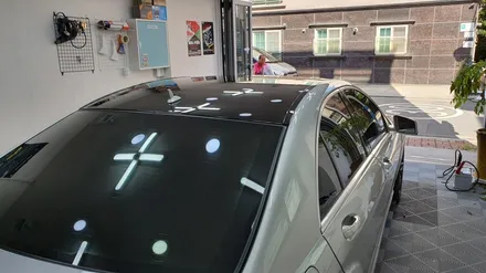 벤츠 S350 루프 스킨 시공(택랩 유광 블랙)신호동 명지동 랩핑 / 부산 강서 신호동