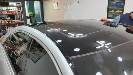 벤츠 S350 루프 스킨 시공(택랩 유광 블랙)신호동 명지동 랩핑 / 부산 강서 신호동
