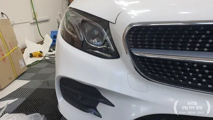 벤츠 E220d 카브리올레 전체 랩핑 + 열차단 썬팅 시공(에이버리 슈프림 다이아몬드 화이트, 솔라가드 새턴)명지 국제신도시 신호동 용원 랩핑 PPF 썬팅 위드랩 / 부산 강서 신호동