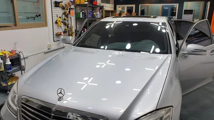 벤츠 S350 루프 스킨 시공(택랩 유광 블랙)신호동 명지동 랩핑 / 부산 강서 신호동