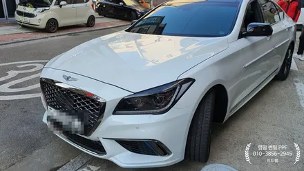 G80 스포츠 사틴 크롬 실버 풀 랩핑 시공(택랩 사틴 크롬 실버)부산 신항 명지 국제신도시 신호동 랩핑 썬팅 PPF 위드랩 / 부산 강서 신호동