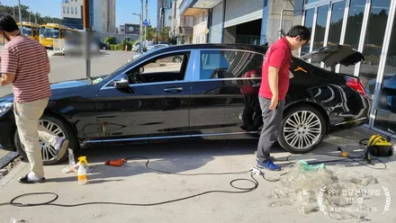 차는 벤츠 S500 마이바흐! 새차 만들기(판금도장, 부분도장, PPF제거, 광택) / 부산 강서구, 김해, 창원