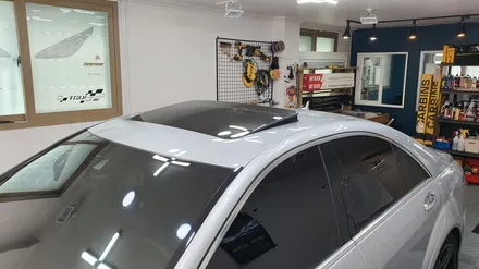 벤츠 S350 루프 스킨 시공(택랩 유광 블랙)신호동 명지동 랩핑 / 부산 강서 신호동