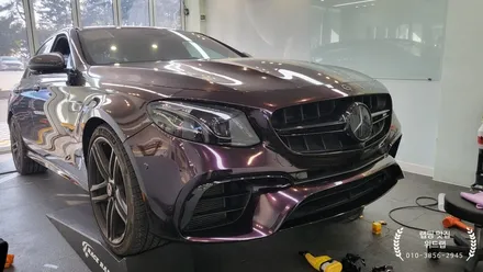 PPF 위에 랩핑 ? E63 AMG 전체 랩핑 시공(AX 젠션 퍼플 AX gentian purple)진해 안골랩핑 부산 사하구 장림 신평 다대포  랩핑 맛집 위드랩 / 부산 강서구, 김해, 창원