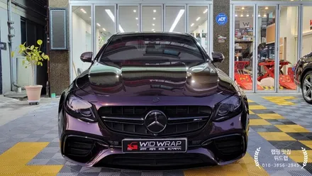 PPF 위에 랩핑 ? E63 AMG 전체 랩핑 시공(AX 젠션 퍼플 AX gentian purple)진해 안골랩핑 부산 사하구 장림 신평 다대포  랩핑 맛집 위드랩 / 부산 강서구, 김해, 창원