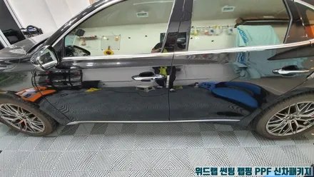 그랜저 IG 크롬죽이기 랩핑(에이버리 슈프림, 3M2080 유광블랙)녹산 랩핑 녹산 명지 신호동 국제신도시 용원 랩핑 썬팅 PPF 위드랩 / 부산 강서 신호동