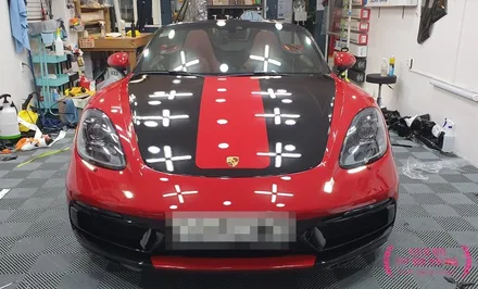 컨셉명:데드풀! 포르쉐 718 박스터 GTS 포인트 랩핑 시공!(3M 2080 유광블랙, 나이프리스)부산 경남 창원 명지 다대포 신평 장림 용원 진영 랩핑 썬팅 PPF 맛집 위드랩 / 부산 강서 신호동