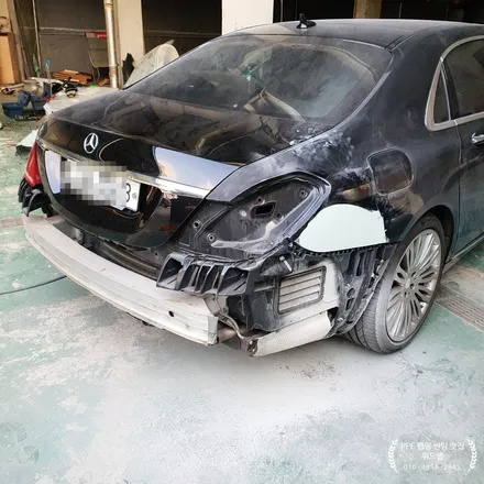 차는 벤츠 S500 마이바흐! 새차 만들기(판금도장, 부분도장, PPF제거, 광택) / 부산 강서구, 김해, 창원