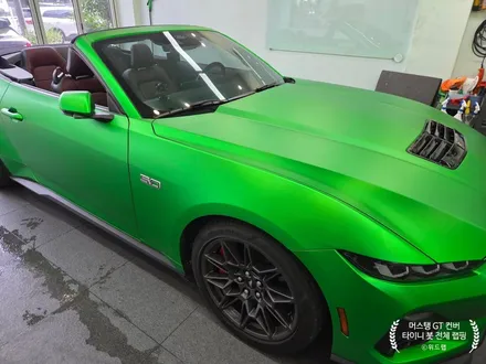 창원 전체랩핑 │ 신형 머스탱 GT 5.0 컨버터블 사틴 크롬 에메랄드 그린 / 부산 강서 신호동