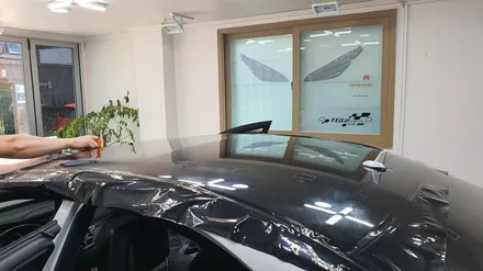 벤츠 S350 루프 스킨 시공(택랩 유광 블랙)신호동 명지동 랩핑 / 부산 강서 신호동