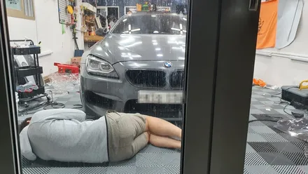 BMW M6 전체랩핑 제거+ 재작업 1탄(택랩 글로스 그린블랙 실크)명지 신호동 랩핑 국제신도시 용원 썬팅 PPF 위드랩 / 부산 강서 신호동