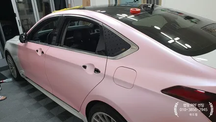 G80 스포츠 사틴체리핑크 풀 랩핑(사틴체리핑크)명지 국제신도시 신항 녹산 신호동 랩핑 썬팅 PPF 위드랩 / 부산 강서 신호동