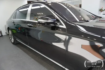 차는 벤츠 S500 마이바흐! 새차 만들기(판금도장, 부분도장, PPF제거, 광택) / 부산 강서구, 김해, 창원