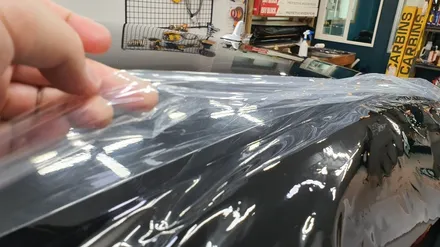 벤츠 S350 루프 스킨 시공(택랩 유광 블랙)신호동 명지동 랩핑 / 부산 강서 신호동
