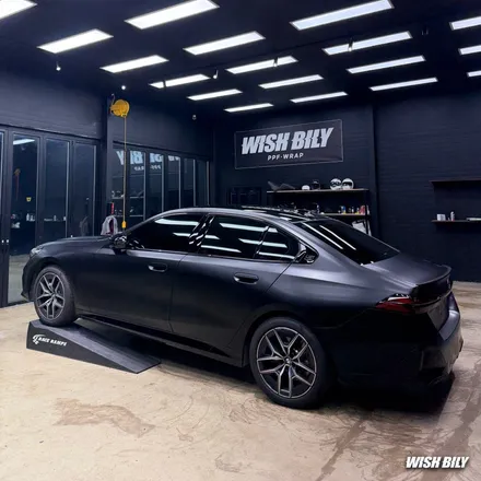 평택 자동차랩핑, BMW 5시리즈 3M 사틴 블랙 전체랩핑 / 경기 평택