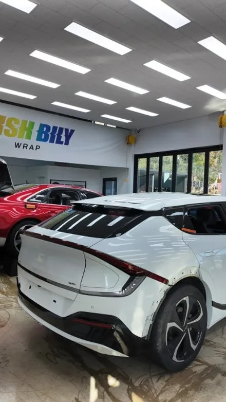 평택랩핑 KIA EV6 3M 파인 그린 메탈릭 전체랩핑 / 경기 평택
