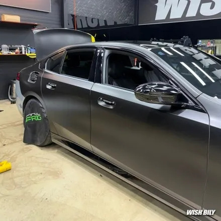 평택 자동차랩핑, BMW 5시리즈 3M 사틴 블랙 전체랩핑 / 경기 평택