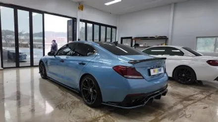 평택랩핑 제네시스 G70 포르쉐 프로즌 블루 고광전체랩핑 / 경기 평택
