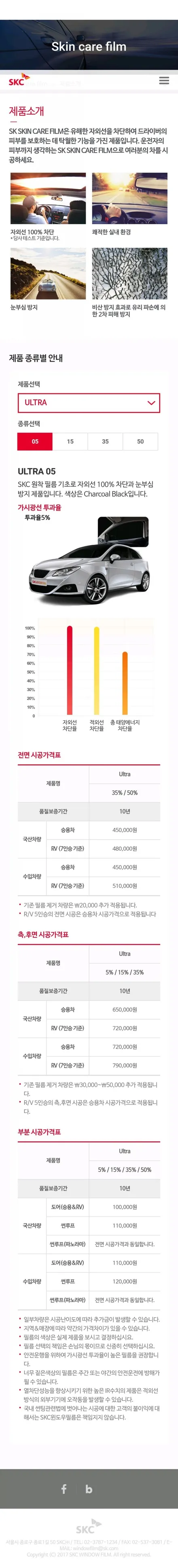 쉐보레 콜로라도  Skc울트라 열차단 썬팅할인 / 서울 강북구 수유동