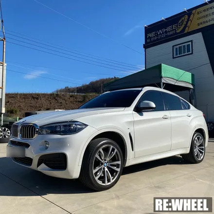 [리휠][진주휠도색] BMW X6 M50d 블랙 폴리쉬 휠도색 및 블루 캘리퍼도색 / 진주, 창원, 순천