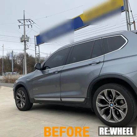 [리휠][김해휠도색] BMW X3 19인치 순정휠 블랙 유광 휠도색 및 블루 캘리퍼 도색 / 진주, 창원, 순천