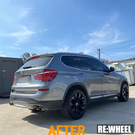 [리휠][김해휠도색] BMW X3 19인치 순정휠 블랙 유광 휠도색 및 블루 캘리퍼 도색 / 진주, 창원, 순천