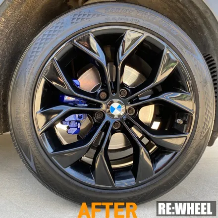 [리휠][김해휠도색] BMW X3 19인치 순정휠 블랙 유광 휠도색 및 블루 캘리퍼 도색 / 진주, 창원, 순천