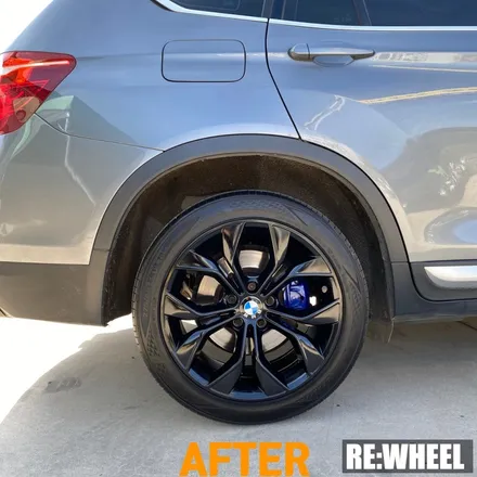 [리휠][김해휠도색] BMW X3 19인치 순정휠 블랙 유광 휠도색 및 블루 캘리퍼 도색 / 진주, 창원, 순천