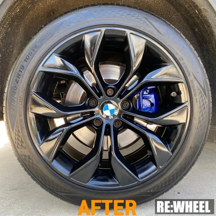 [리휠][김해휠도색] BMW X3 19인치 순정휠 블랙 유광 휠도색 및 블루 캘리퍼 도색 / 진주, 창원, 순천