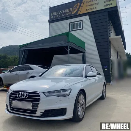 [리휠][분체도장] 아우디 A6 40TDI 콰트로 프리미엄 19인치 순정휠 블랙폴리쉬 커스텀 휠도색 작업 및 휠굴절 수리 작업후기 / 진주, 창원, 순천