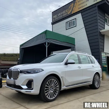 [리휠][자동차휠도색] BMW X7 Xdrive 40i 하이퍼 블랙 휠도색 작업 및 블루 캘리퍼 도색 작업후기 / 진주, 창원, 순천