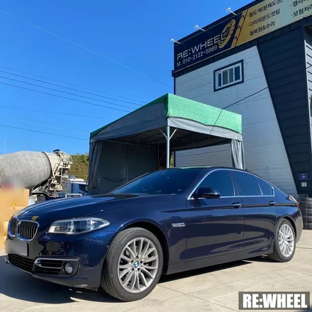 [리휠][전남휠도색] BMW 528i 맷블랙 휠도색 및 블루 캘리퍼 도색 작업후기 / 진주, 창원, 순천