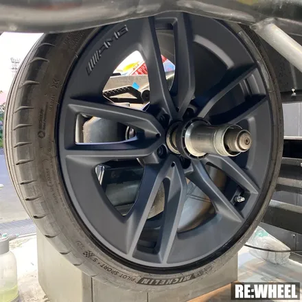 [리휠][분체도장] 벤츠 E53 AMG 맷블랙 휠도색 및 카본 세라믹 골드 캘리퍼 도색 작업후기 / 진주, 창원, 순천