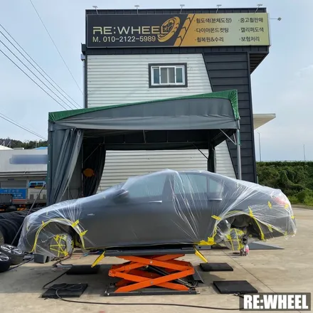 [리휠][분체도장] 벤츠 E53 AMG 맷블랙 휠도색 및 카본 세라믹 골드 캘리퍼 도색 작업후기 / 진주, 창원, 순천