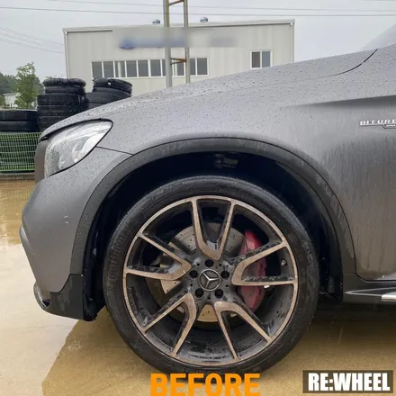 [리휠][분체도장] 벤츠 GLC 43 AMG 21인치 순정휠 맷블랙 블랙 무광 휠도색 작업후기 / 진주, 창원, 순천