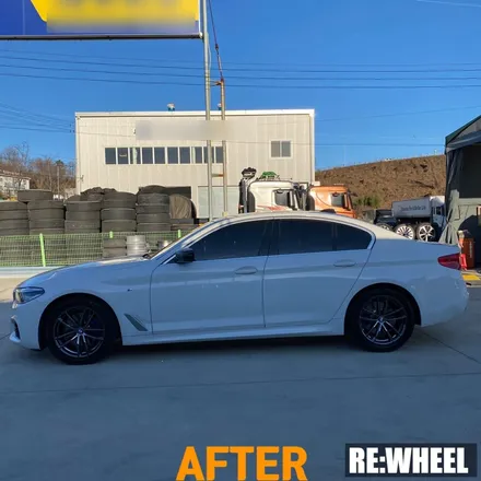 [리휠][양산 크롬휠] BMW 520d 순정휠 블랙 크롬 휠교체 및 블루 캘리퍼도색 / 진주, 창원, 순천