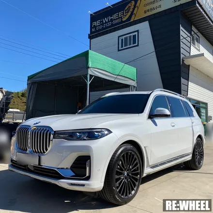 [리휠][자동차휠도색] BMW X7 Xdrive 40i 하이퍼 블랙 휠도색 작업 및 블루 캘리퍼 도색 작업후기 / 진주, 창원, 순천