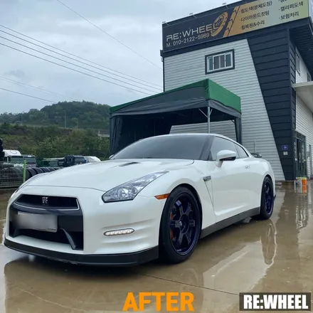[리휠][분체도장] 닛산 GTR 휠도색 닛산 GT-R 20인치 순정휠 미드나잇 블루 커스텀 휠도색 작업후기 / 진주, 창원, 순천