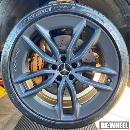 [리휠][분체도장] 벤츠 E53 AMG 맷블랙 휠도색 및 카본 세라믹 골드 캘리퍼 도색 작업후기 / 진주, 창원, 순천