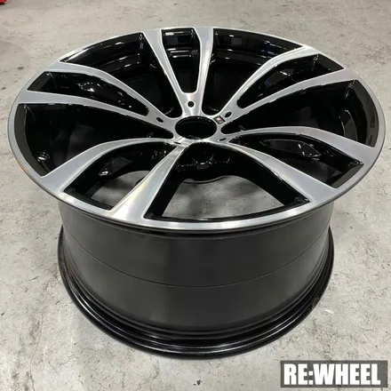 [리휠][진주휠도색] BMW X6 M50d 블랙 폴리쉬 휠도색 및 블루 캘리퍼도색 / 진주, 창원, 순천