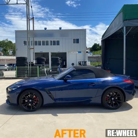 [리휠][BMW휠도색][BMW캘리퍼도색][수입차휠도색][수입차캘리퍼도색] BMW Z4 20i Sdrive 19인치 순정휠 블랙유광 휠도색 및 레드 캘리퍼도색 작업후기 / 진주, 창원, 순천