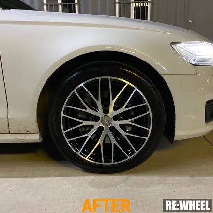 [리휠][분체도장] 아우디 A6 40TDI 콰트로 프리미엄 19인치 순정휠 블랙폴리쉬 커스텀 휠도색 작업 및 휠굴절 수리 작업후기 / 진주, 창원, 순천