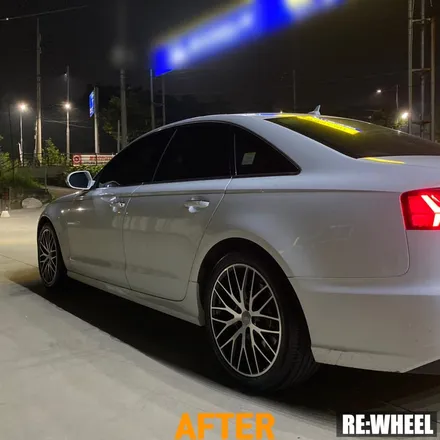 [리휠][분체도장] 아우디 A6 40TDI 콰트로 프리미엄 19인치 순정휠 블랙폴리쉬 커스텀 휠도색 작업 및 휠굴절 수리 작업후기 / 진주, 창원, 순천