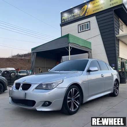 [리휠][거제휠도색] BMW 530i 18인치 사제휠 →  블랙 폴리쉬 휠도색 완료된 BMW 3시리즈 18인치 / 진주, 창원, 순천