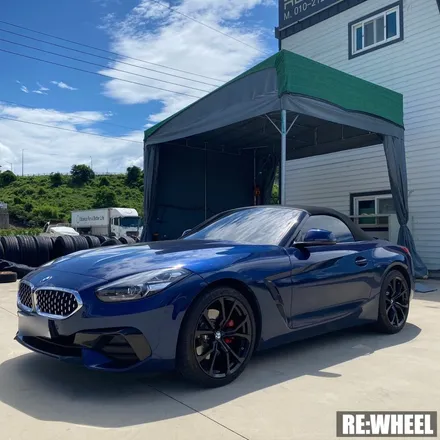 [리휠][BMW휠도색][BMW캘리퍼도색][수입차휠도색][수입차캘리퍼도색] BMW Z4 20i Sdrive 19인치 순정휠 블랙유광 휠도색 및 레드 캘리퍼도색 작업후기 / 진주, 창원, 순천