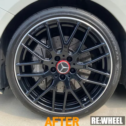 [리휠][진주휠도색] 벤츠 A45 AMG 19인치휠 블랙 림 폴리쉬 휠도색 / 진주, 창원, 순천