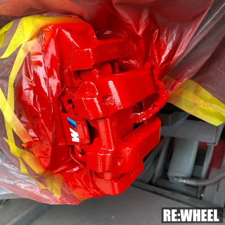[리휠][창원휠도색] BMW 325d 순정휠 블랙 유광 휠도색 및 레드 캘리퍼도색 / 진주, 창원, 순천