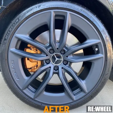 [리휠][분체도장] 벤츠 E53 AMG 맷블랙 휠도색 및 카본 세라믹 골드 캘리퍼 도색 작업후기 / 진주, 창원, 순천